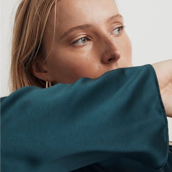 Madewell Shift Mini Dress smoky spruce satin - Picture 5 of 7